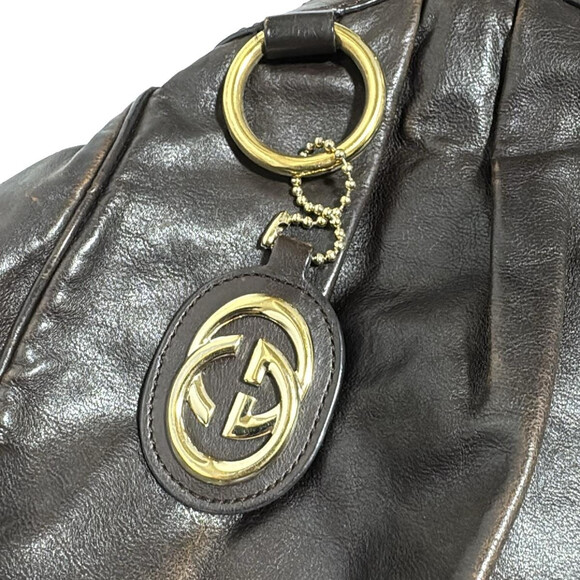 Auth Gucci Sukey Dark Brown Leather - #159356G17B - Picture 9 of 12